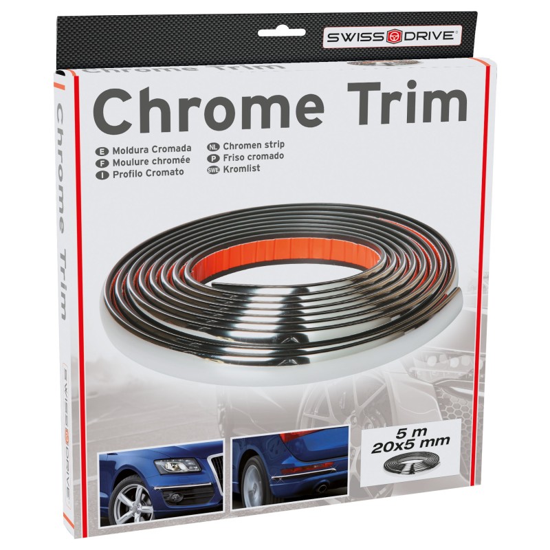 BANDE CHROMEE SOUPLE AUTOCOLLANTE 5MX20MM
