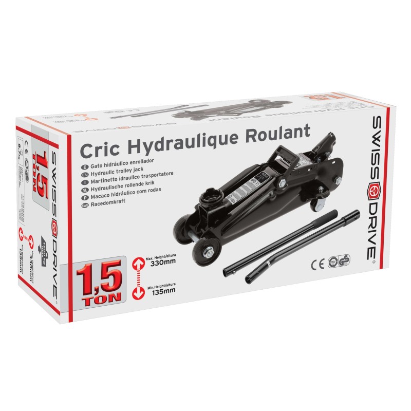 CRIC HYDRAULIQUE ROULANT 1.5T TUV/LNE