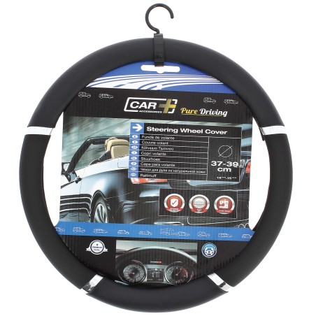 COUVRE VOLANT 37-39CM PVC SPEED NOIR-NOIR
