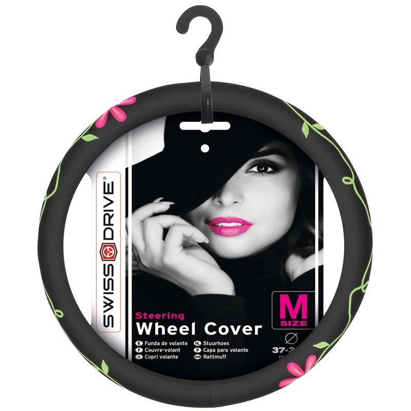 COUVRE VOLANT FLOWER POWER 38CM