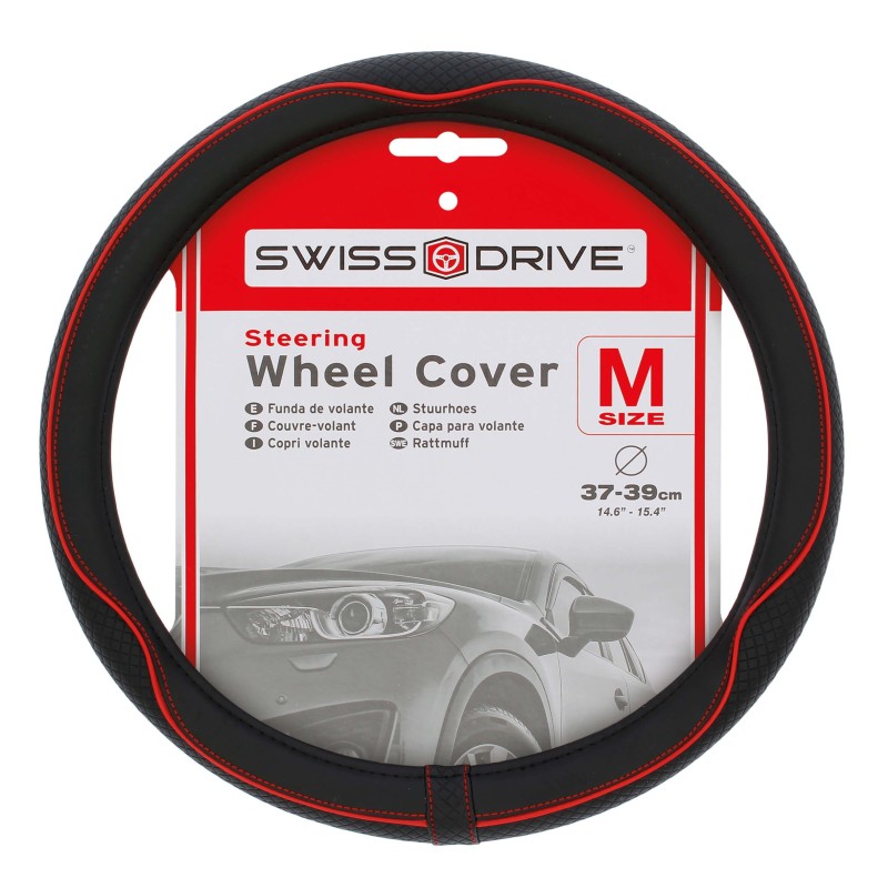 COUVRE-VOLANT CENTAURO 37-39CM. NOIR/ROUGE