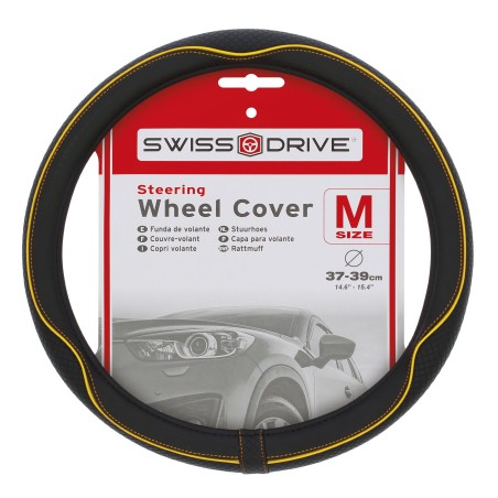 COUVRE-VOLANT CENTAURO 37-39CM. NOIR/JAUNE