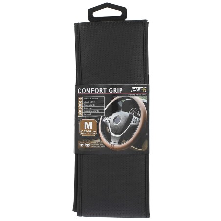 COUVRE-VOLANT COMFORT GRIP MICRO-PERFORE NOIR SURP.NOIRE M 37-38CM