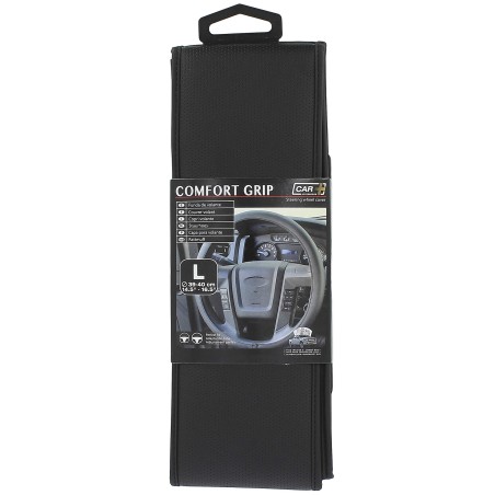 COUVRE-VOLANT COMFORT GRIP MICRO-PERFORE NOIR SURP.NOIRE L 39-40CM