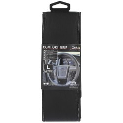 COUVRE-VOLANT COMF GRIP MICRO-PERF NOIRE SURP.BLANCHE L 39-40CM - SCT