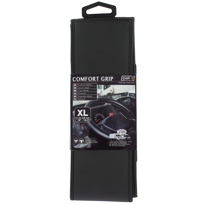 COUVRE-VOLANT COMFORT GRIP NOIR MICRO-PERFORE SURP.NOIRE XL 41-42CM