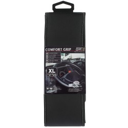 COUVRE-VOLANT COMFGRIP NOIR MICRO-PERF SURP.BLANCHE XL 41-42CM- SCT