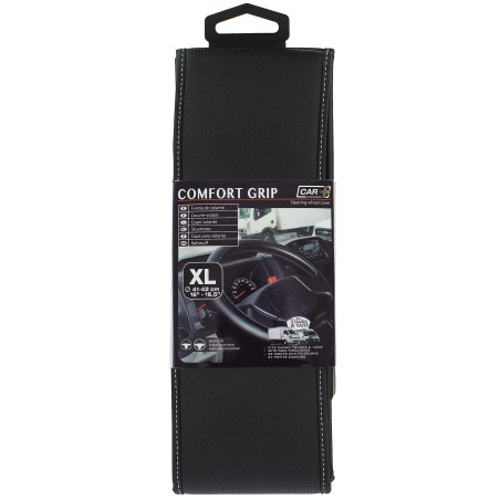 COUVRE-VOLANT COMFGRIP NOIR MICRO-PERF SURP.BLANCHE XL 41-42CM- SCT