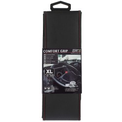COUVRE-VOLANT COMFORT GRIP MICRO-PERF NOIR SURP.ROUGE XL 41-42CM-SCT