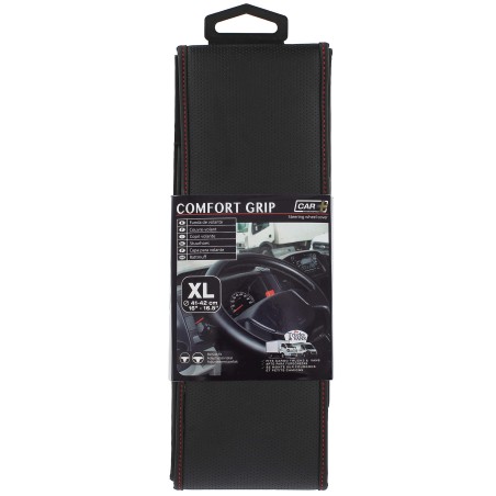 COUVRE-VOLANT COMFORT GRIP MICRO-PERF NOIR SURP.ROUGE XL 41-42CM-SCT