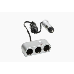 MULTIPRISE 3 SORTIES ARGENT SUR ALLUME-CIGARE 12V - FDS