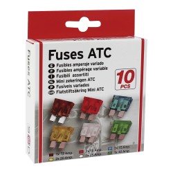 BOITE DE 10 FUSIBLES AMPERAGE VARIABLE