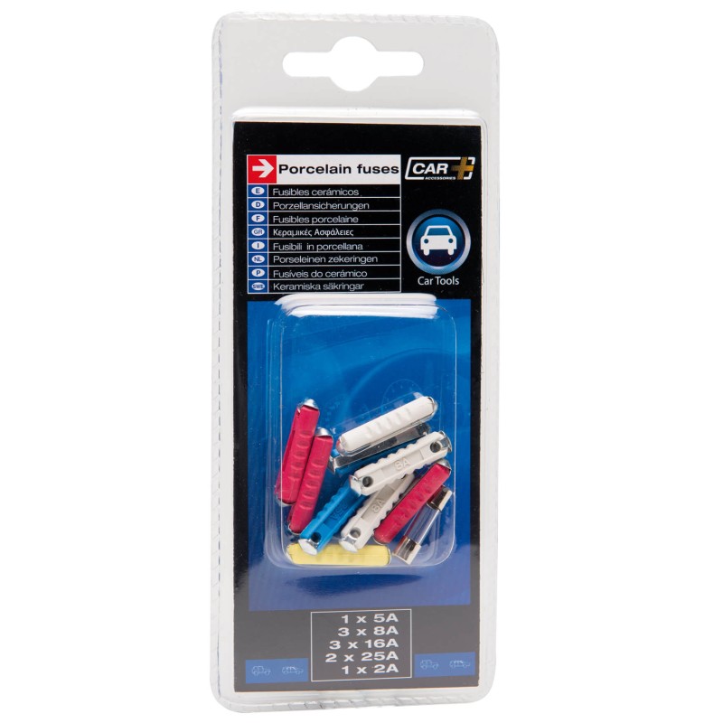 BOITE DE 10 FUSIBLES CERAMIQUE AMPERAGE VARIABLE