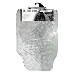 TAPIS CAOUTCHOUC LOOK ALU 4PCS CHROME