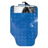 TAPIS CAOUTCHOUC LOOK ALU 4PCS BLEU