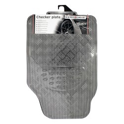 TAPIS CAOUTCHOUC LOOK ALU 4PCS CARBONE