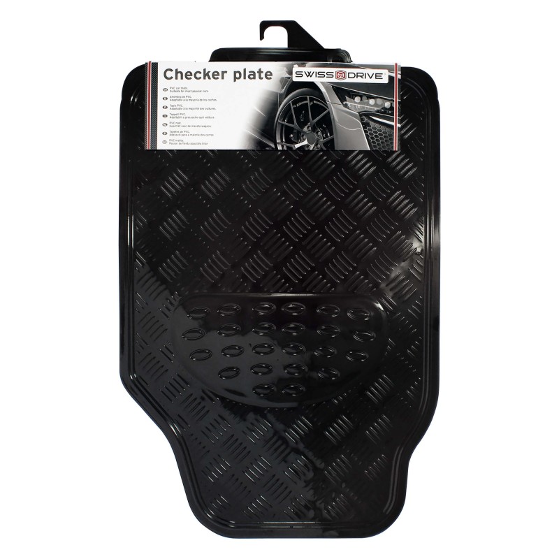TAPIS CAOUTCHOUC LOOK ALU 4PCS BLACK