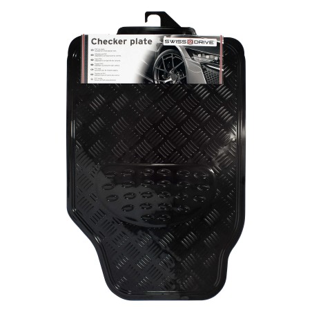 TAPIS CAOUTCHOUC LOOK ALU 4PCS BLACK