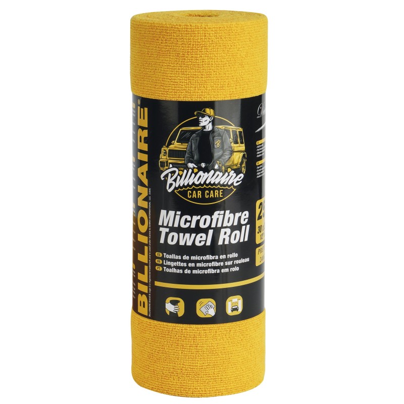 ROULEAU DE SERVIETTE EN MICROFIBRE 30*30CM BILLIONAIRE 25PCS
