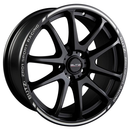 ZR01 NOIR MAT LISERET BLANC 6,5X15 4X100 ET35 CB60.1- FDS