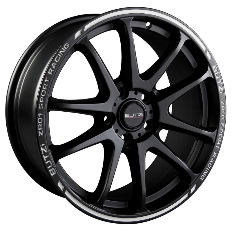ZR01 NOIR MAT LISERET BLANC 7,5X18 4X100 ET35 CB67.1- FDS