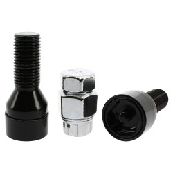 VIS ANTIVOL NOIR CHROME 14X1.50 L28 4PCS+2 CLEFS NUMERO DE SERIE