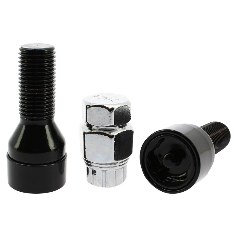 VIS ANTIVOL NOIR CHROME 14X1.50 L28 4PCS+2 CLEFS NUMERO DE SERIE
