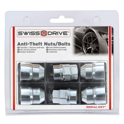 ECROUS ANTIVOL 12X1.50 4PCS + 2 CLEFS AVEC NUMERO DE SERIES