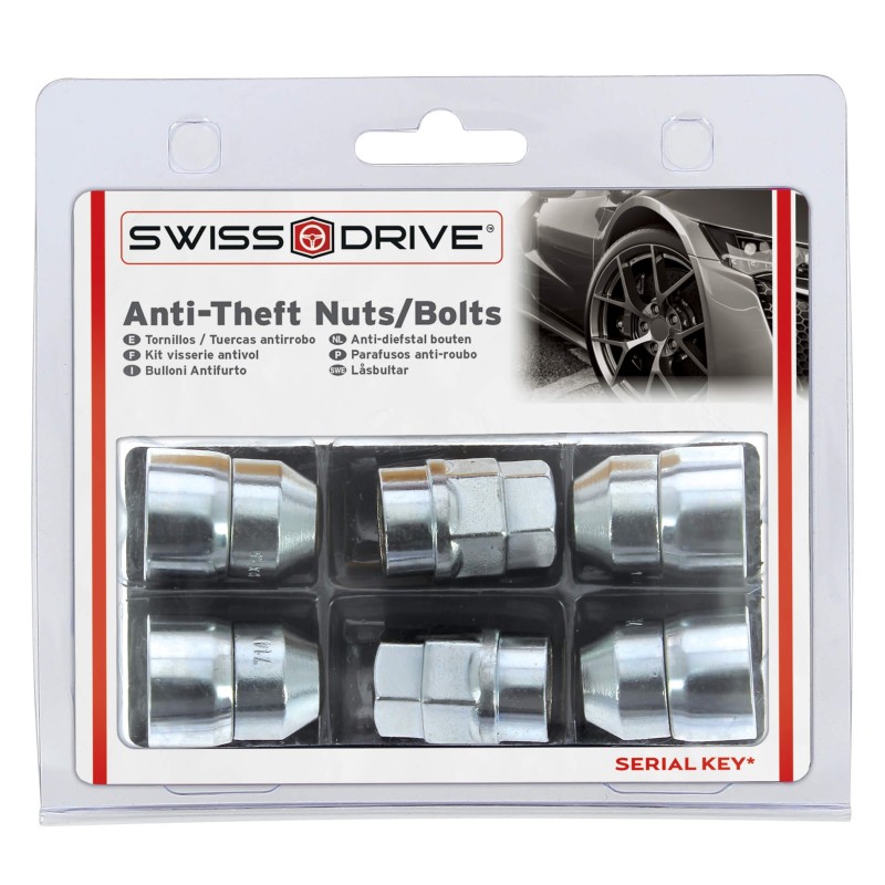 ECROUS ANTIVOL 12X1.50 4PCS + 2 CLEFS AVEC NUMERO DE SERIES