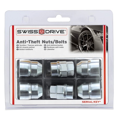 ECROUS ANTIVOL 12X1.50 4PCS + 2 CLEFS AVEC NUMERO DE SERIES