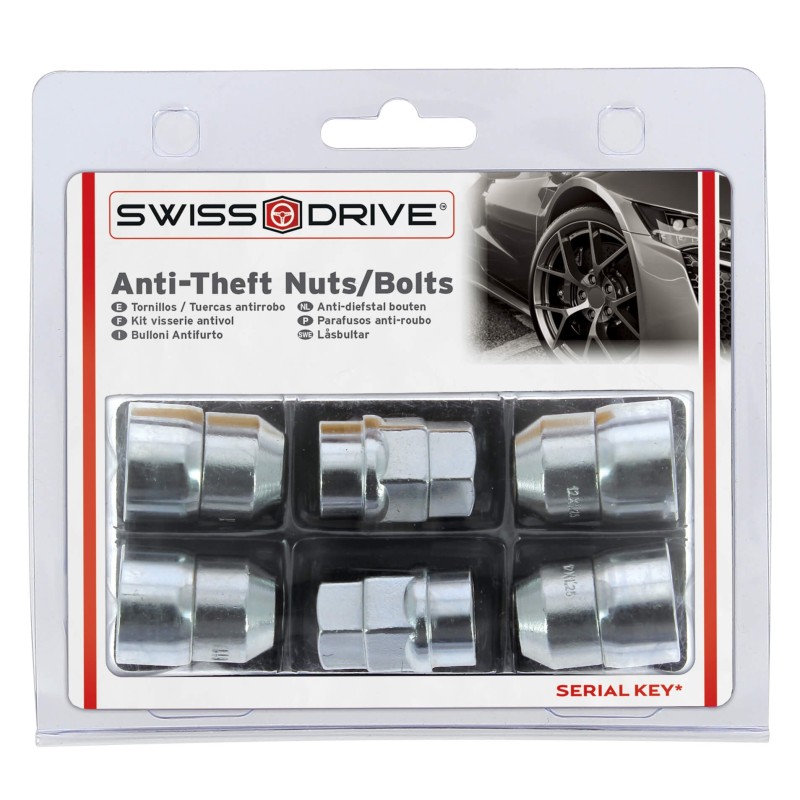 ECROUS ANTIVOL 14X1.50 4PCS + 2 CLEFS AVEC NUMERO DE SERIES
