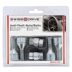VIS ANTIVOL 12X1.25 L28 4PCS + 2 CLEFS AVEC NUMERO DE SERIES