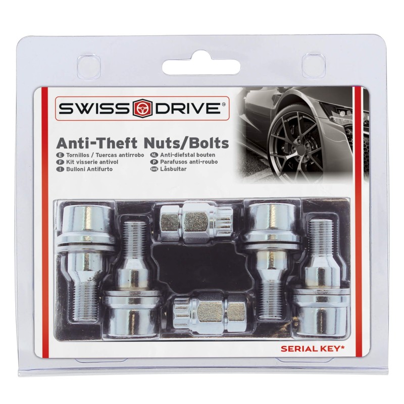 VIS ANTIVOL 12X1.25 L37 4PCS + 2 CLEFS AVEC NUMERO DE SERIES