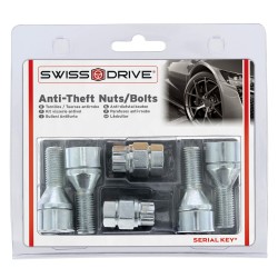 VIS ANTIVOL 12X1.50 L26 4PCS + 2 CLEFS AVEC NUMERO DE SERIES