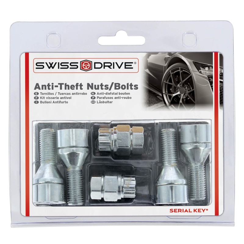 VIS ANTIVOL 12X1.50 L26 4PCS + 2 CLEFS AVEC NUMERO DE SERIES