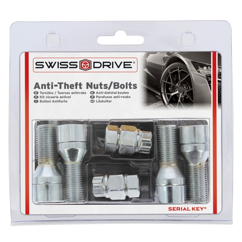 VIS ANTIVOL 14X1.50 L28 4PCS + 2 CLEFS AVEC NUMERO DE SERIES