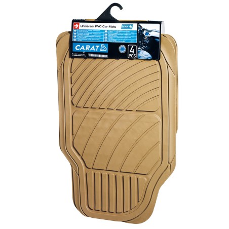 TAPIS DE SOL UNIV CAOUTCHOUC CARAT BEIGE 4PCES