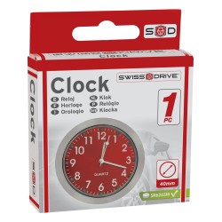 MONTRE ANALOGIQUE D.43MM FOND ROUGE BOITIER ALLIAGE