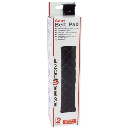 2 FOURREAUX PROTECTION DE CEINTURE SWISS DRIVE NOIR SURP ROUGE - SCT