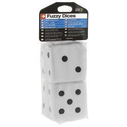 DOUBLE DES EN PELUCHE A SUSPENDRE 6X6CM BLANCS