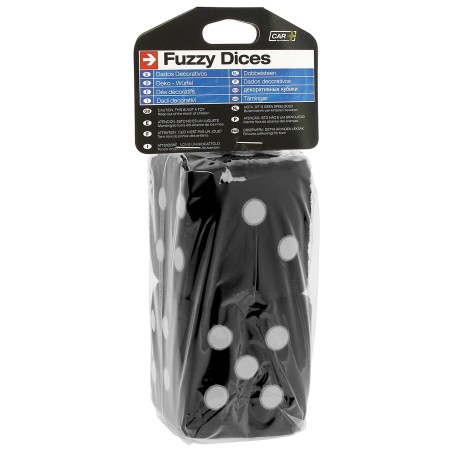 DOUBLE DES EN PELUCHE A SUSPENDRE 6X6CM NOIRS