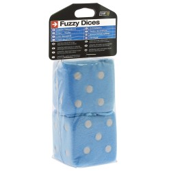DOUBLE DES EN PELUCHE 6X6CM BLEU CLAIR/BLANC
