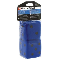 DOUBLE DES EN PELUCHE 6X6CM BLEU FONCE/NOIR