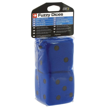 DOUBLE DES EN PELUCHE 6X6CM BLEU FONCE/NOIR