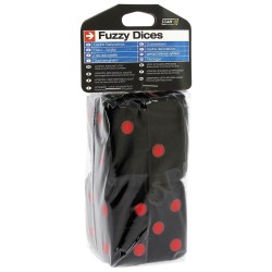 DOUBLE DES EN PELUCHE 6X6CM NOIR/ROUGE
