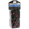 DOUBLE DES EN PELUCHE 6X6CM NOIR/ROUGE
