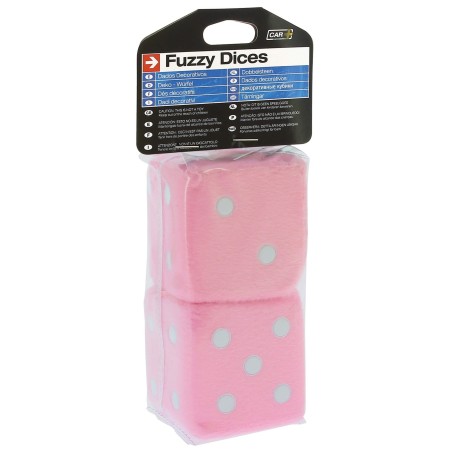 DOUBLE DES EN PELUCHE A SUSPENDRE 6X6CM PINK