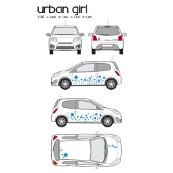 CAR DECO KIT URBAN GIRL-1 M BLEU - FDS