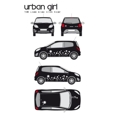 CAR DECO KIT URBAN GIRL-1 M BLANC - FDS