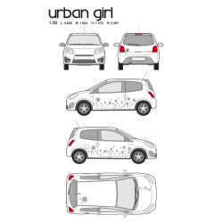 CAR DECO KIT URBAN GIRL-1 M ARGENT - FDS